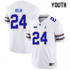 Youth Florida Gators #24 Avery Helm NCAA Nike White Authentic Stitched College Football Jersey DLJ0162PK